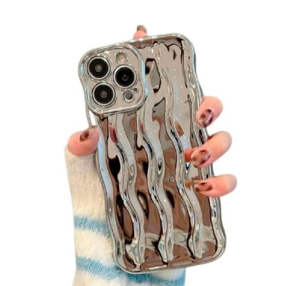 iPhone 13 Pro Max Casing Water Ripple Pattern Curly Wave Frame iPhone Case - Picture 1 of 4